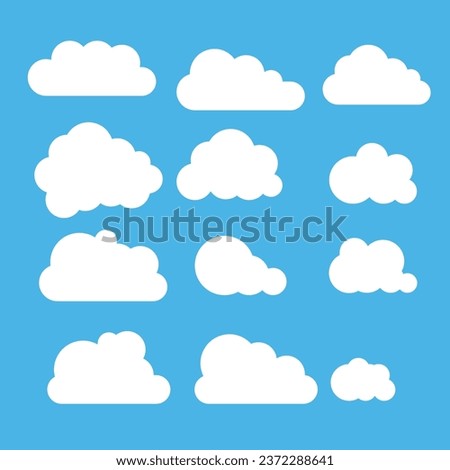 clouds flat cloud isolated vector