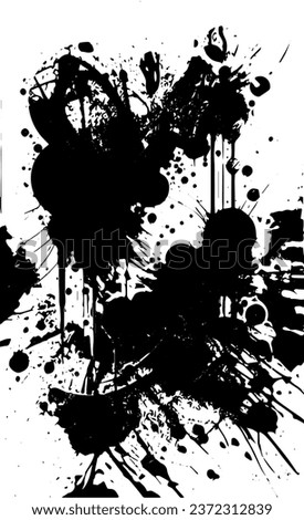 Monochrome Grunge Background. Abstract Black and White Texture with Scratched Lines, Spots and Blobs. Trendy Vector Halftone Texture, Monochrome Grunge Pattern for your Design or background