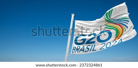 flag G20 The 2024 G20 Rio de Janeiro summit  Royalty-Free Stock Photo #2372324861
