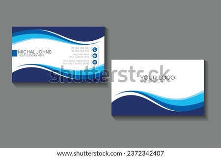 Creative and Clean Business Card Template,horizontal simple clean template vector design, layout in rectangle size.Vector Modern 