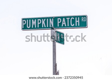 Pumpkin Patch road sign on white