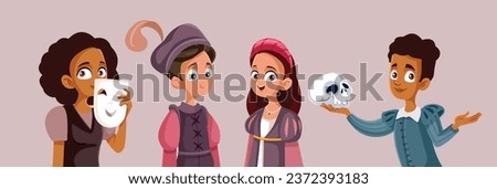 
Kids from an Acting Club Together Playing Different Characters Vector Illustration. Young actors learning techniques in drama art school 
 Royalty-Free Stock Photo #2372393183
