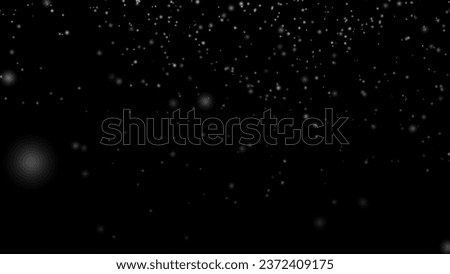 Falling Snow down On The Black Background. High quality photo