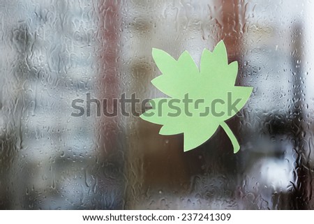 Sticker on wet window