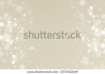 Abstract beige sparkle background template with copy space.Christmas blur glitter bokeh festive backdrop.