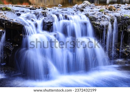 Stream waterfall delayed flowing water，running water，time lapse photography，forest