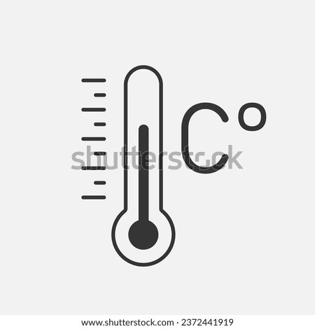 Celsius degree thermometer line icon. Vector Royalty-Free Stock Photo #2372441919