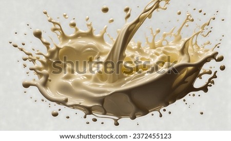 Splash of milk or cream isolated on white background .