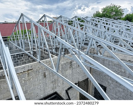 light steel frame with light brick building Royalty-Free Stock Photo #2372480279