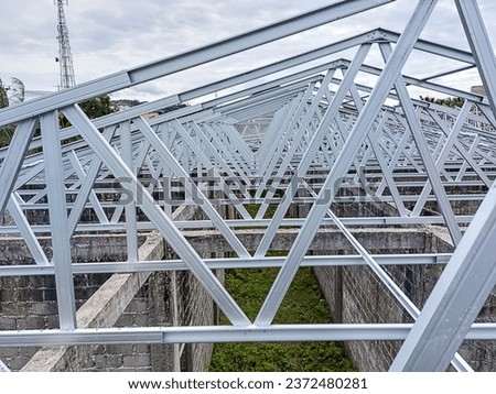 light steel frame with light brick building Royalty-Free Stock Photo #2372480281