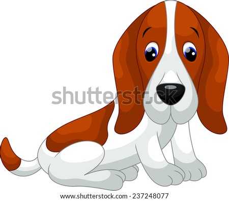 Cute Basset Hound dog cartoon