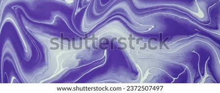 Abstract fluid art background dark purple and white colors. Liquid marble. Acrylic painting on canvas with violet gradient and splash. Navy blue backdrop with wavy pattern.