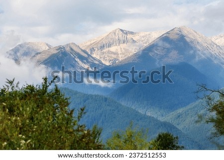 Pirin mountains, Bulgaria summer landscape, view from Bansko Royalty-Free Stock Photo #2372512553