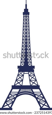 Simple colorful flat drawing of the French historical landmark monument of the EIFFEL TOWER, PARIS