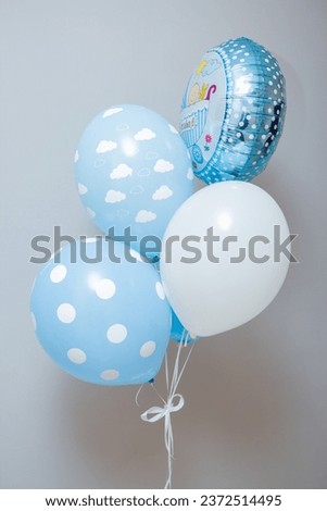 blue balloons on white background