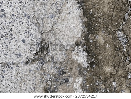 the texture of the concrete is from a large crack..