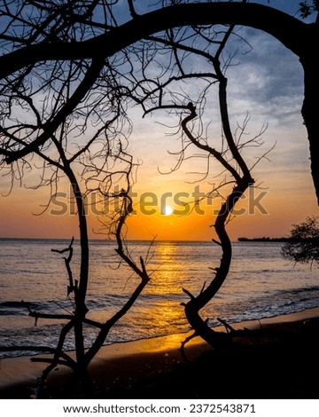 The beauty of the sunrise at Merak Beach, Situbondo