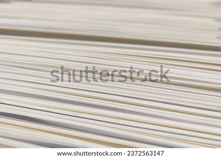 Close-up view of document stack