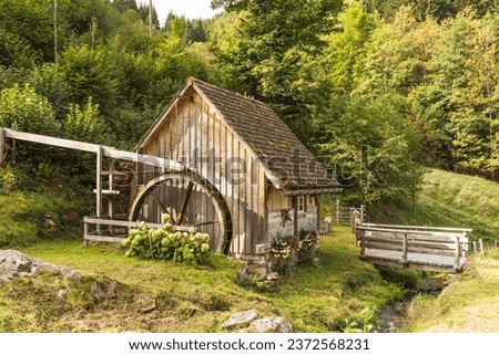 Historic water mill in the Southern Black Forest, Hornberg, Ortenau, Black Forest, Baden-Wuerttemberg, Germany Royalty-Free Stock Photo #2372568231