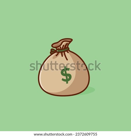 Money bag simple cartoon vector illustration marketing concept icon isolated