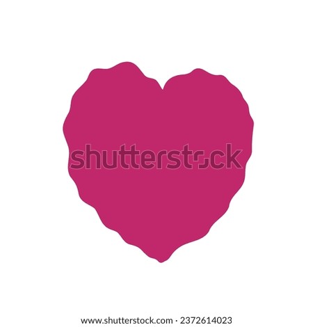 Hand drawn wavy  heart isolated on white background. Love symbol. Vector illustration 