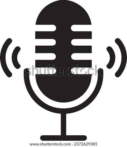 Isolated Microphone Clipart Graphic for Podcast, Recording Studio, and Vocal Recording Royalty-Free Stock Photo #2372629385