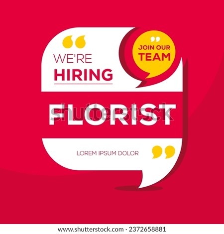 We are hiring (Florist), Join our team, vector illustration. Royalty-Free Stock Photo #2372658881