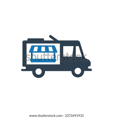 Food truck icon on white background
