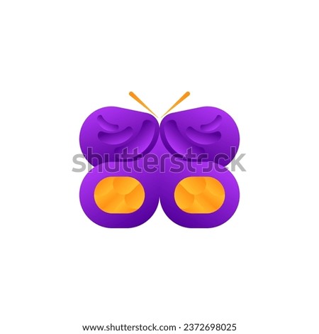 ILLUSTRATION ABSTRACT BUTTERFLY WINGS GRADIENT PURPLE ORANGE COLOR.LOGO ICON DESIGN TEMPLATE ELEMENT VECTOR