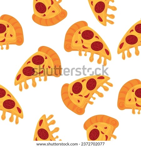 Many slices of hot pizza with pepperoni on white background. Pat