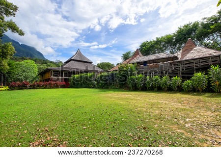 House Over Blue Sky at Sarawak Cultural Village, Santubong Sarawak