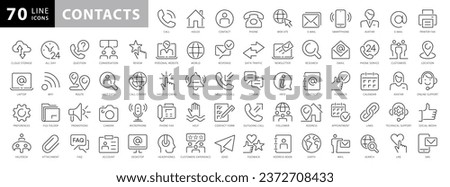 Contact Icons Pack. Thin line icons set. Flaticon collection set. Simple vector icons Royalty-Free Stock Photo #2372708433