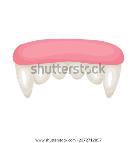 Tasty candy in shape of jaw with fangs on white background