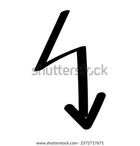 Black arrow on white background