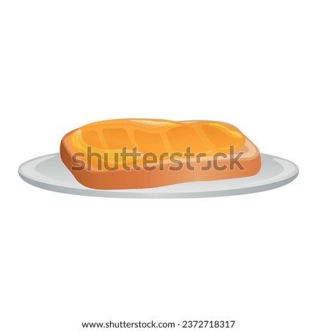 Slice of bread with sweet honey on white background