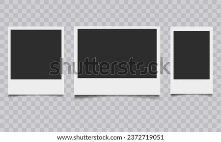 Vector Polaroid Frames: Realistic Photo Templates with Shadows. Vintage Card Set for Stock Use. Vector Illustratios on transparent background. Royalty-Free Stock Photo #2372719051