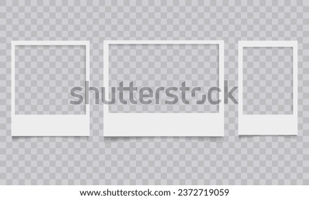 Vector Polaroid Frames: Realistic Photo Templates with Shadows. Vintage Card Set for Stock Use. Vector Illustratios on transparent background. Royalty-Free Stock Photo #2372719059