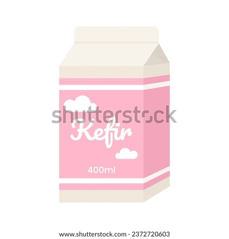 Package of kefir on white background