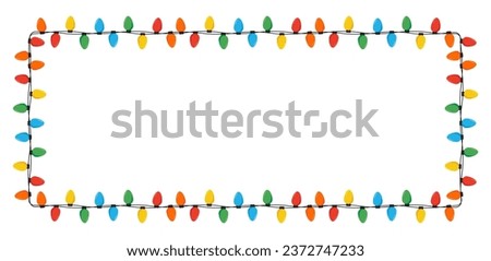 Christmas color lights isolated on white background