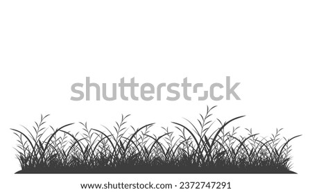 Black grass border silhouettes editable background vector image