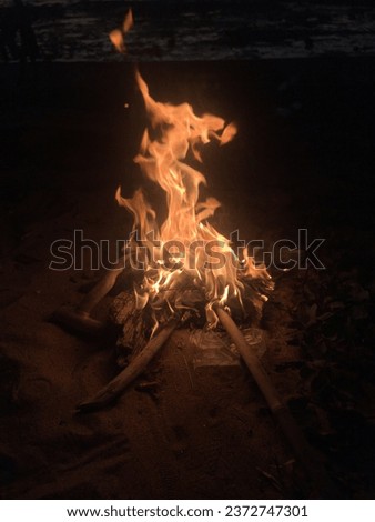 bonfire on the beach, taken on West Nusa Tenggara