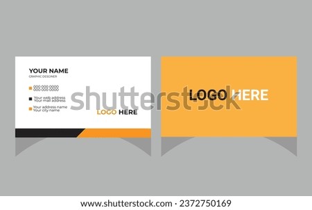 simple clean business card template vector design, layout in rectangle size.