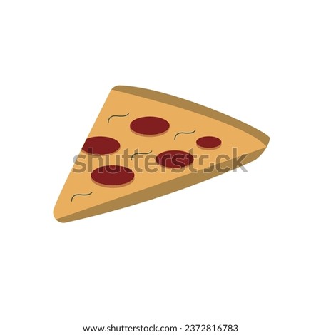 Pizza slice isolated on white background,vector eps10