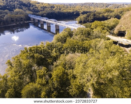 Bridge over the Potomac River on the border of Maryland and Virginia.aerial photo