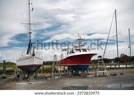 Large boats were pulled ashore and placed on slipways for storage and repair.