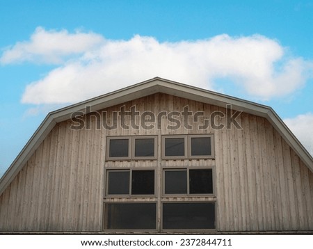 Barn House, Memu Meadows in Hokkaido, Japan. Picture for use in illustrations Background image or copy space