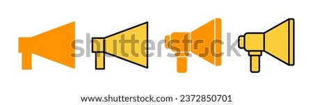 Megaphone icon set for web and mobile app. Loudspeaker sign and symbol