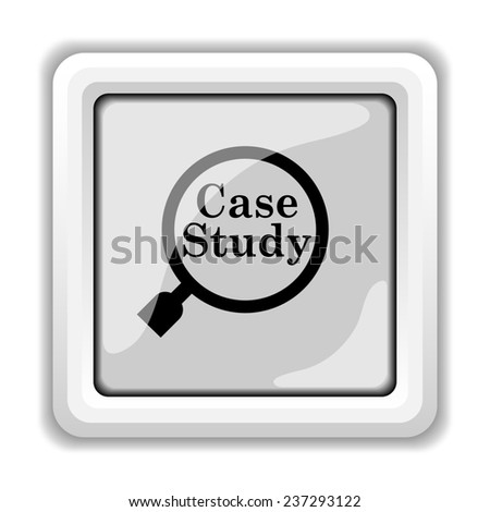 Case study icon. Internet button on white background. 