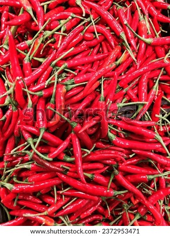 Red thai chili, spiciness, colour, red, Picture is blurred in some areas.