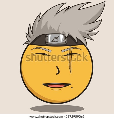 emoticon white hair with a smile